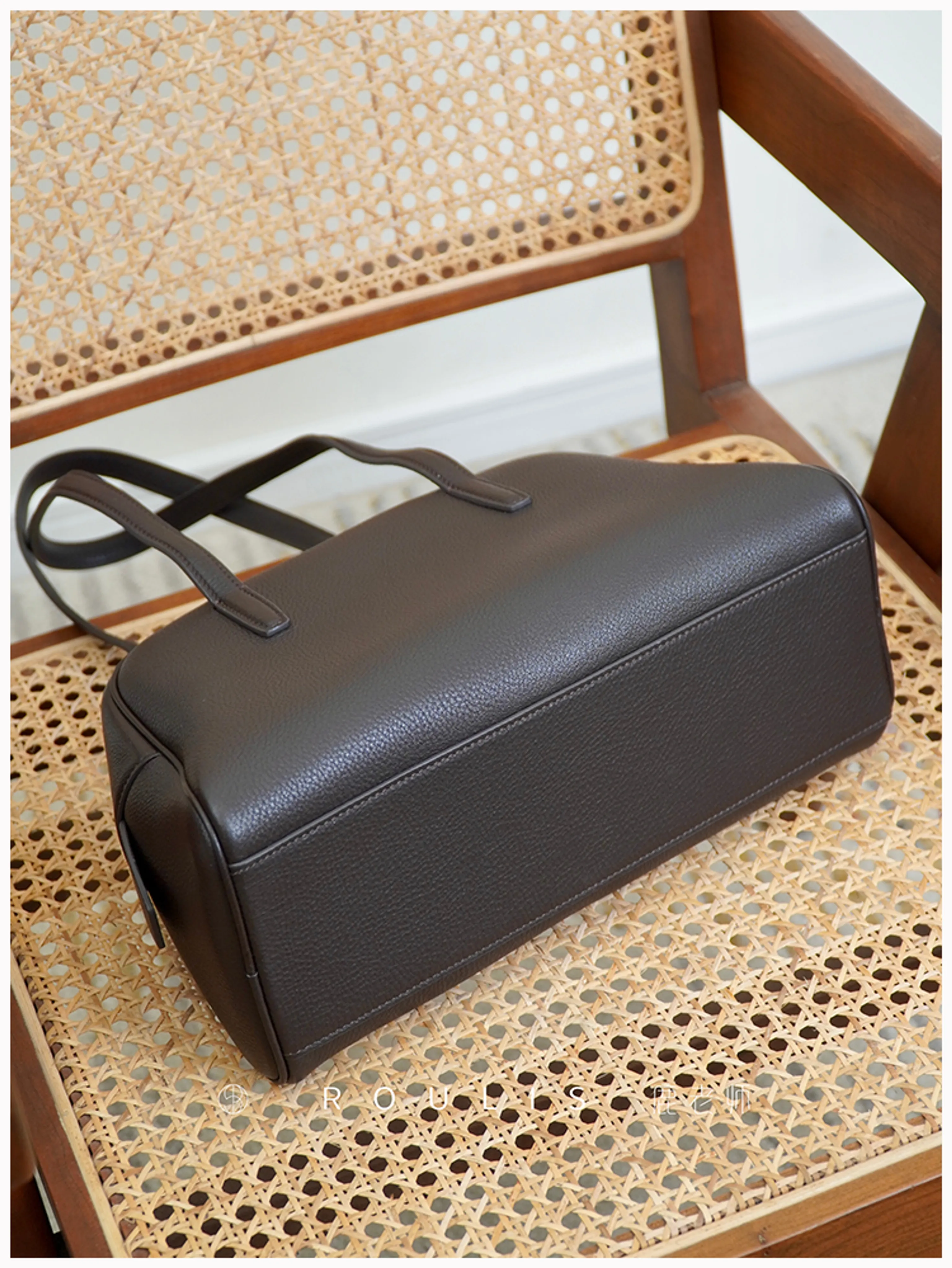 Pebbled Cowhide Bowler Shoulder Bag - Image 3
