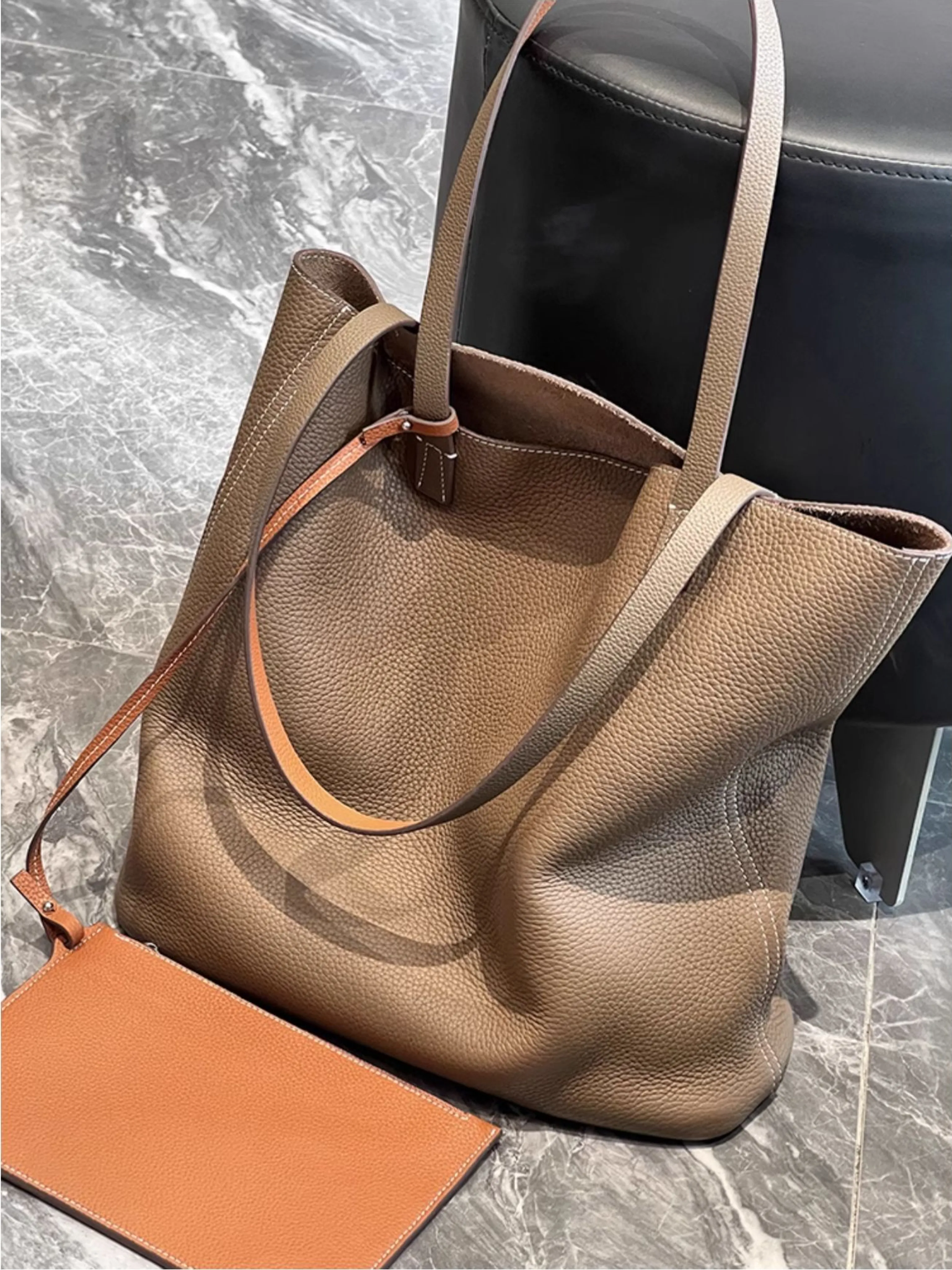 Pebbled Cowhide Tote - Image 4