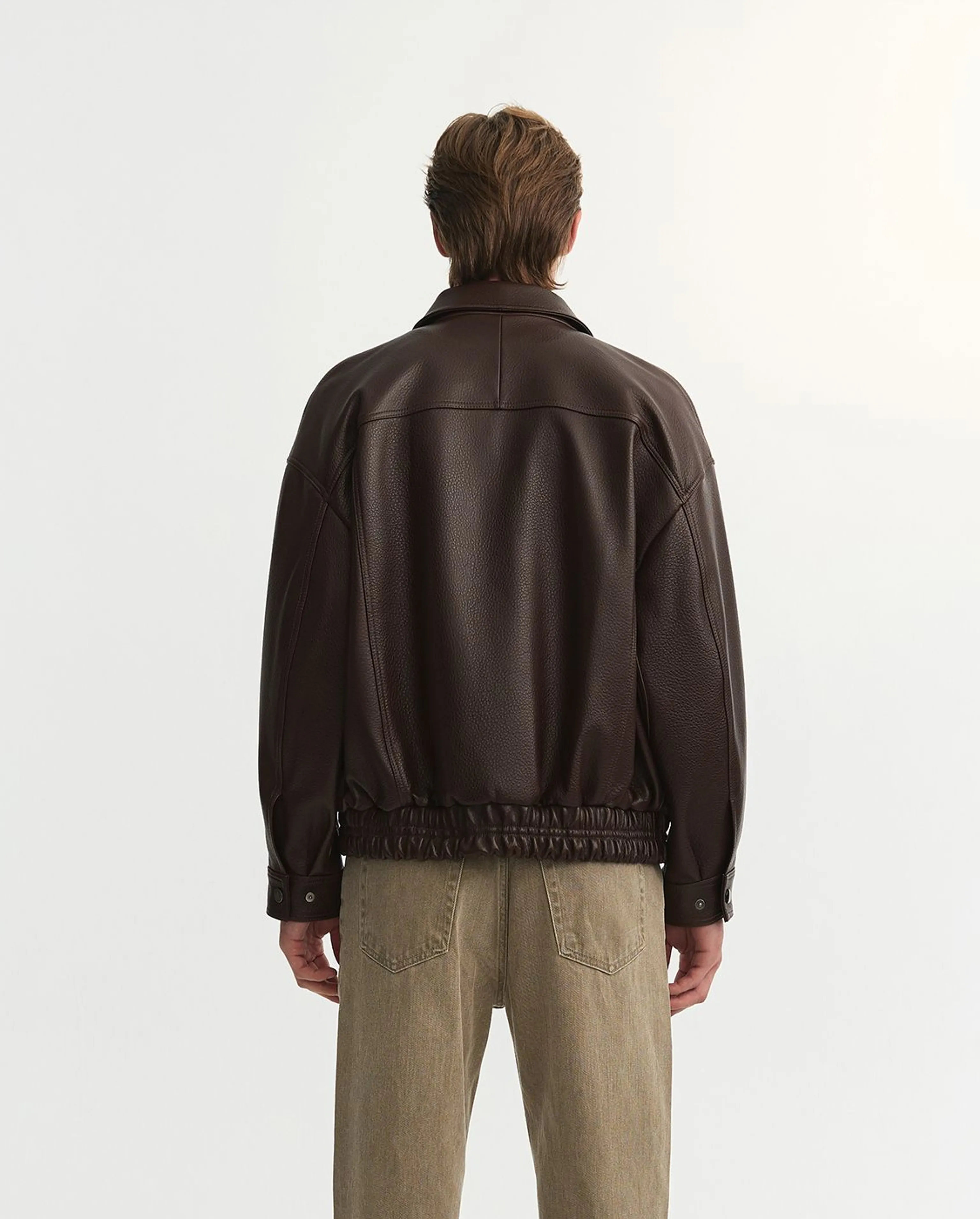 Pebbled Lambskin Blouson Jacket - Image 4