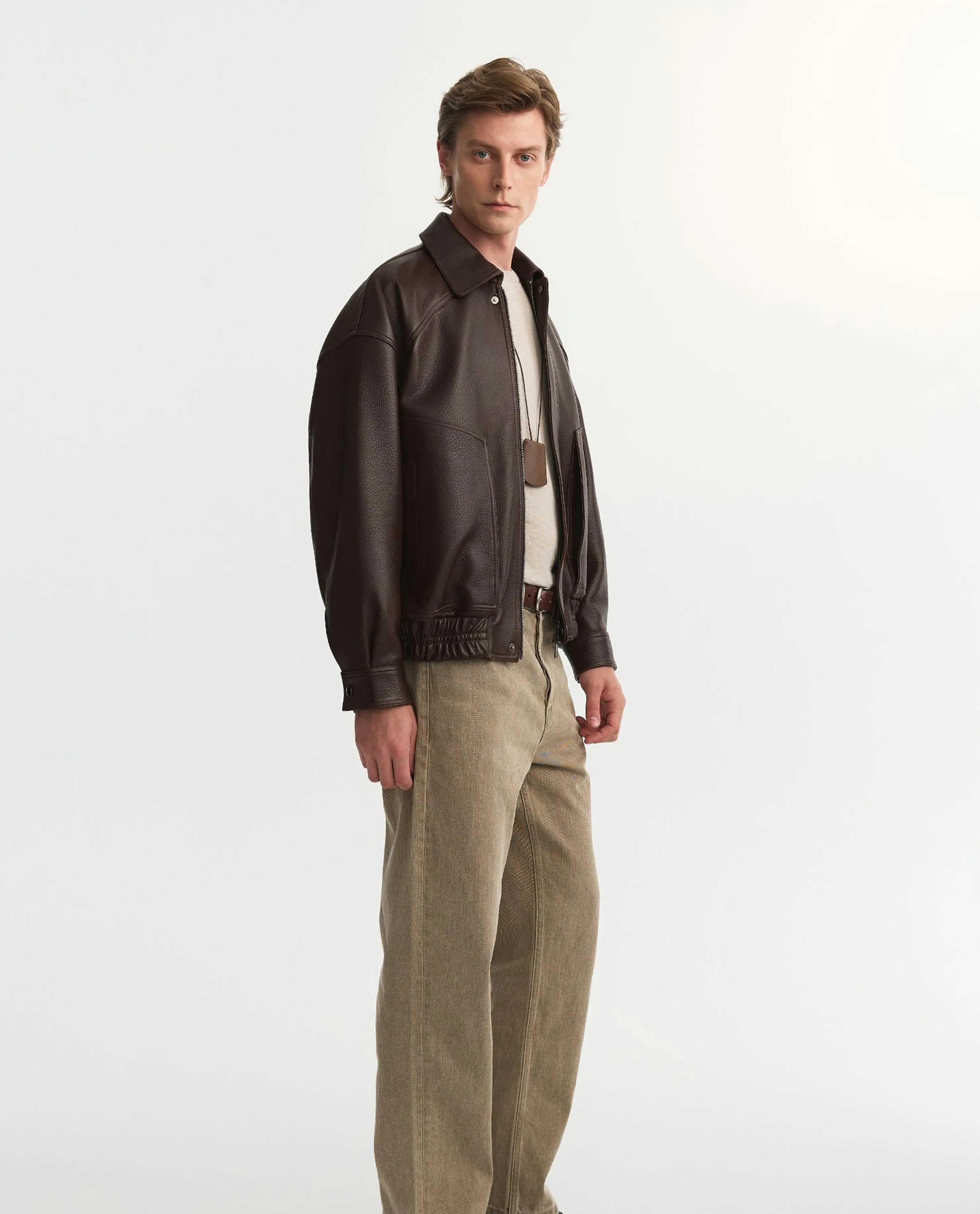 Pebbled Lambskin Blouson Jacket - Image 6