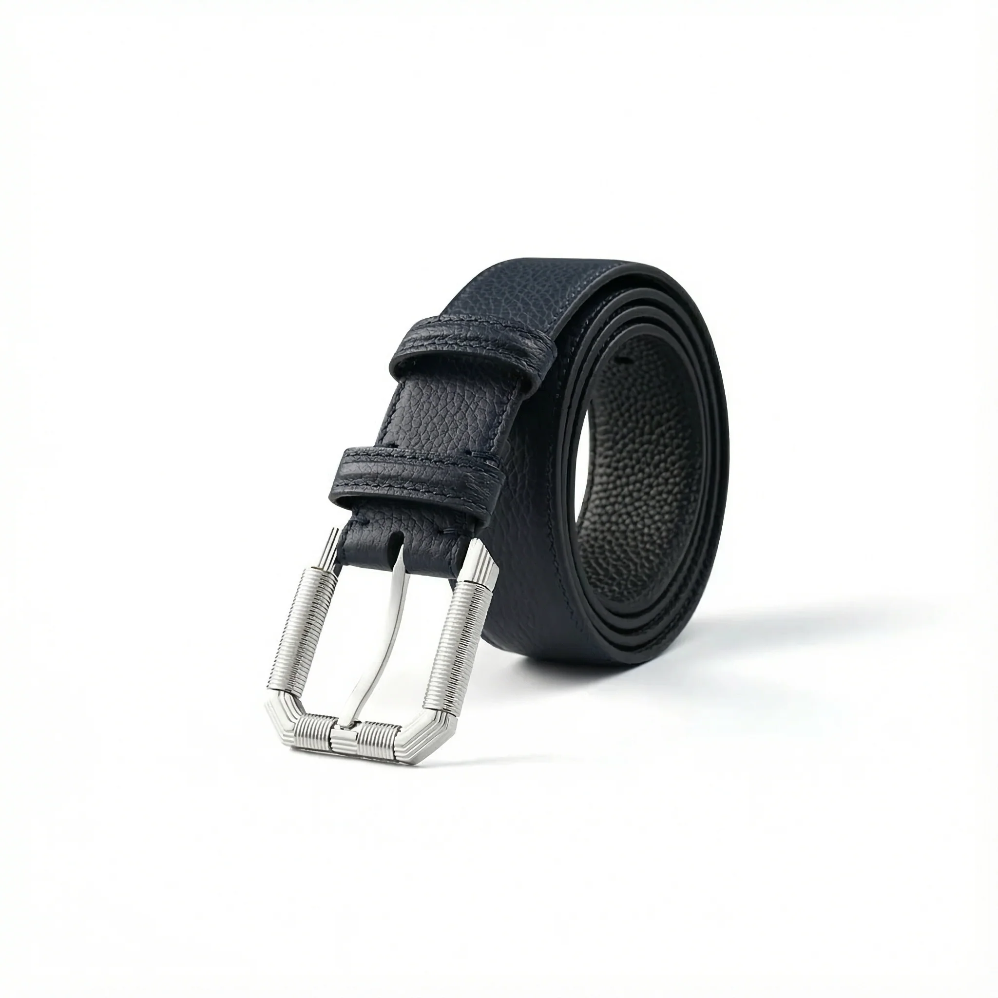 Pebbled Leather Belt 3.5 cm - Image 2