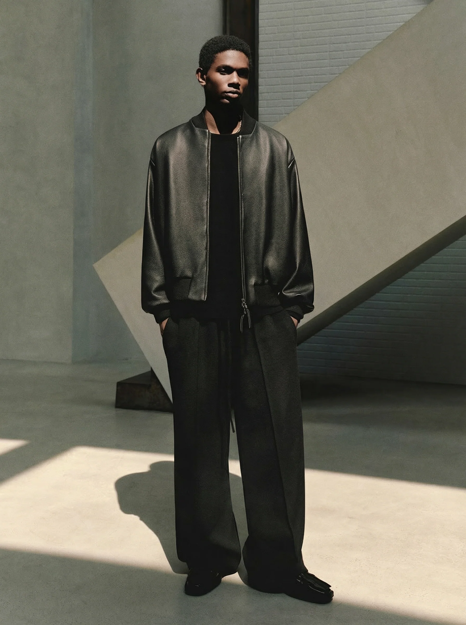 Pebbled Leather Bomber - Image 2