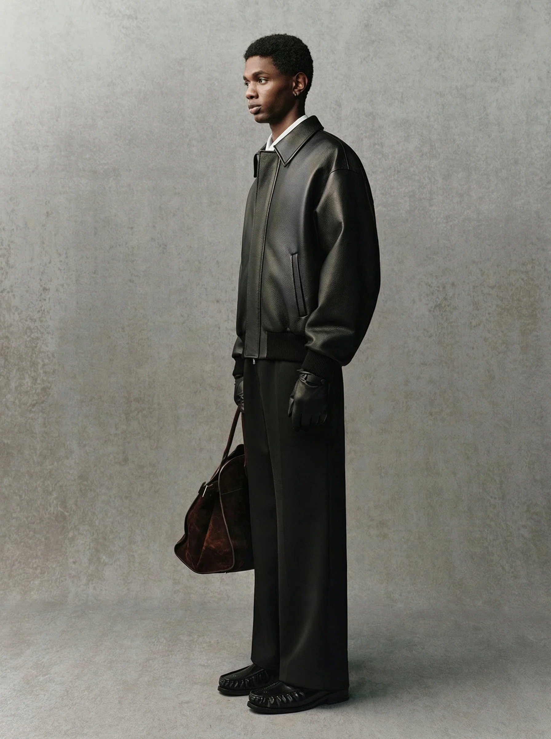 Pebbled Leather Bomber - Image 2