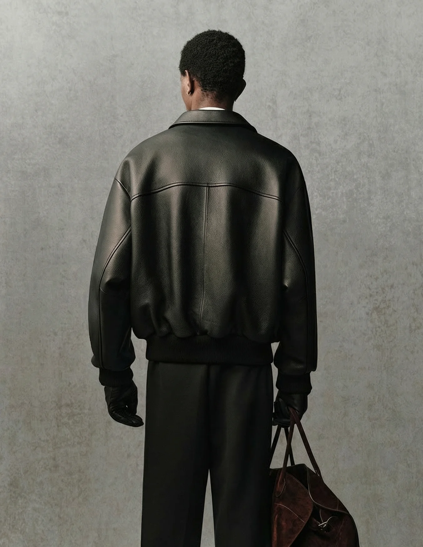 Pebbled Leather Bomber - Image 3
