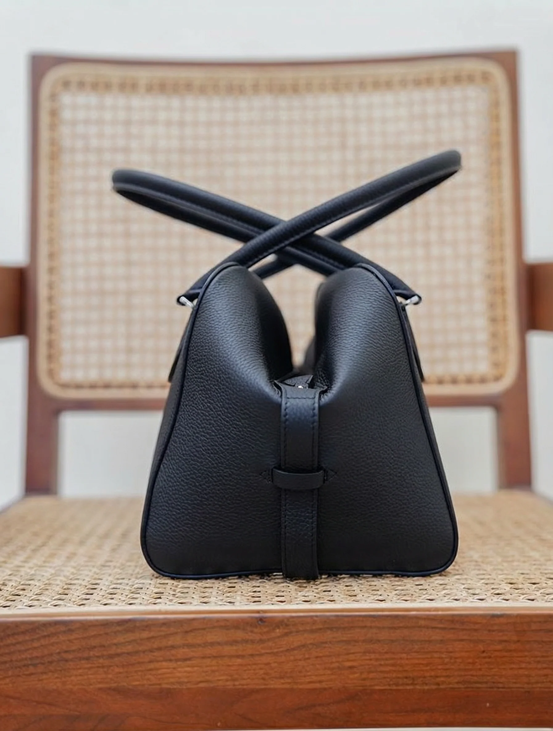 Pebbled Leather Bowling Bag - Image 3
