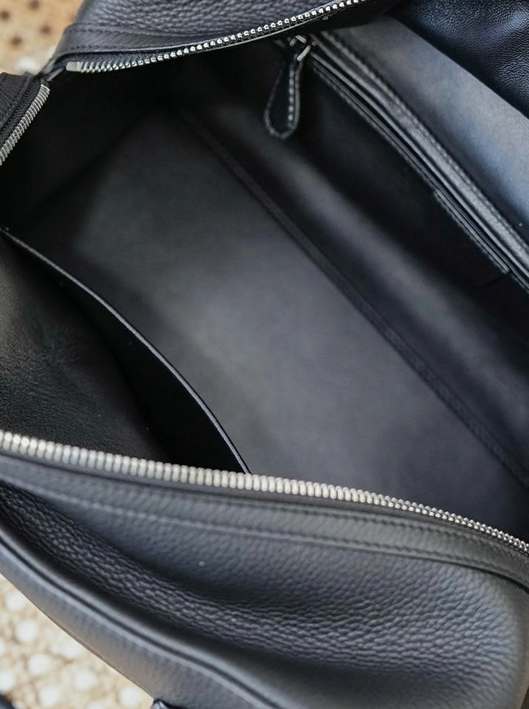 Pebbled Leather Bowling Bag - Image 7