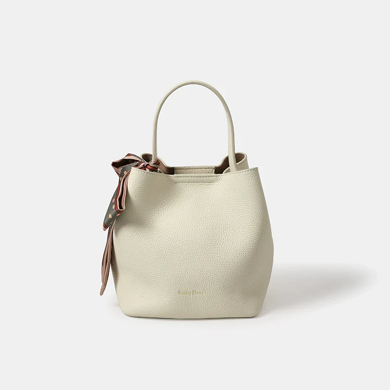 Pebbled Leather Bucket Bag - Image 2
