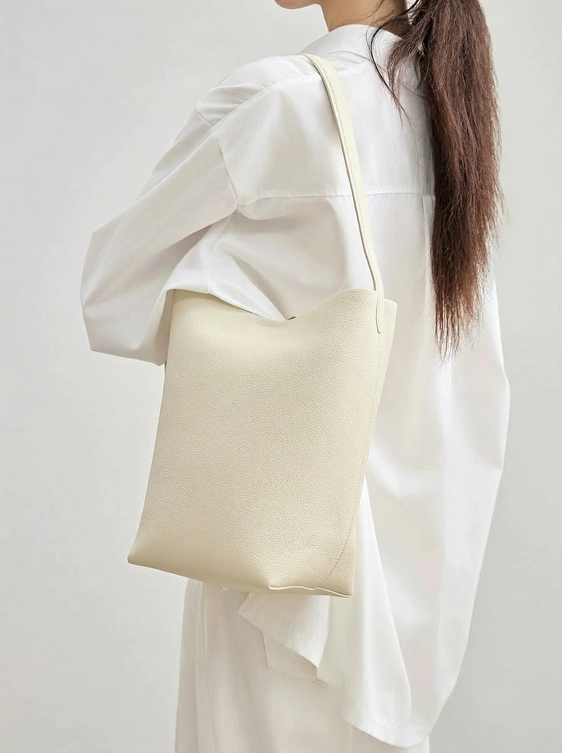 Pebbled Leather Bucket Bag - Image 2