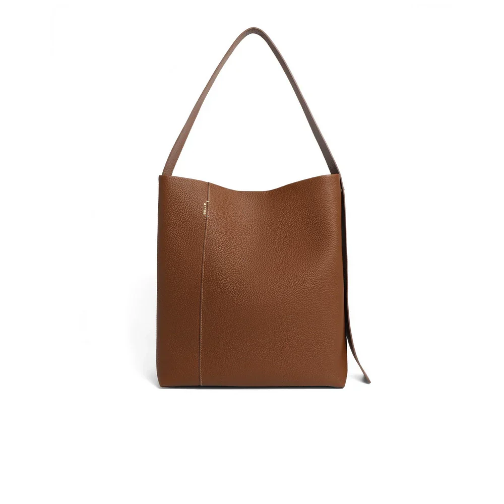 Pebbled Leather Bucket Tote - Image 4