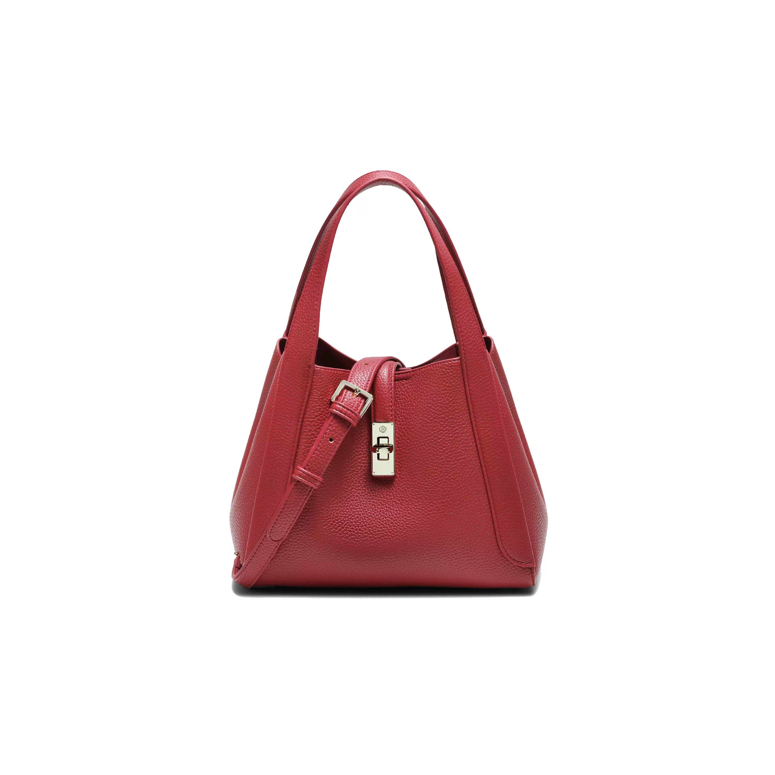 Pebbled Leather Bucket Tote - Image 9