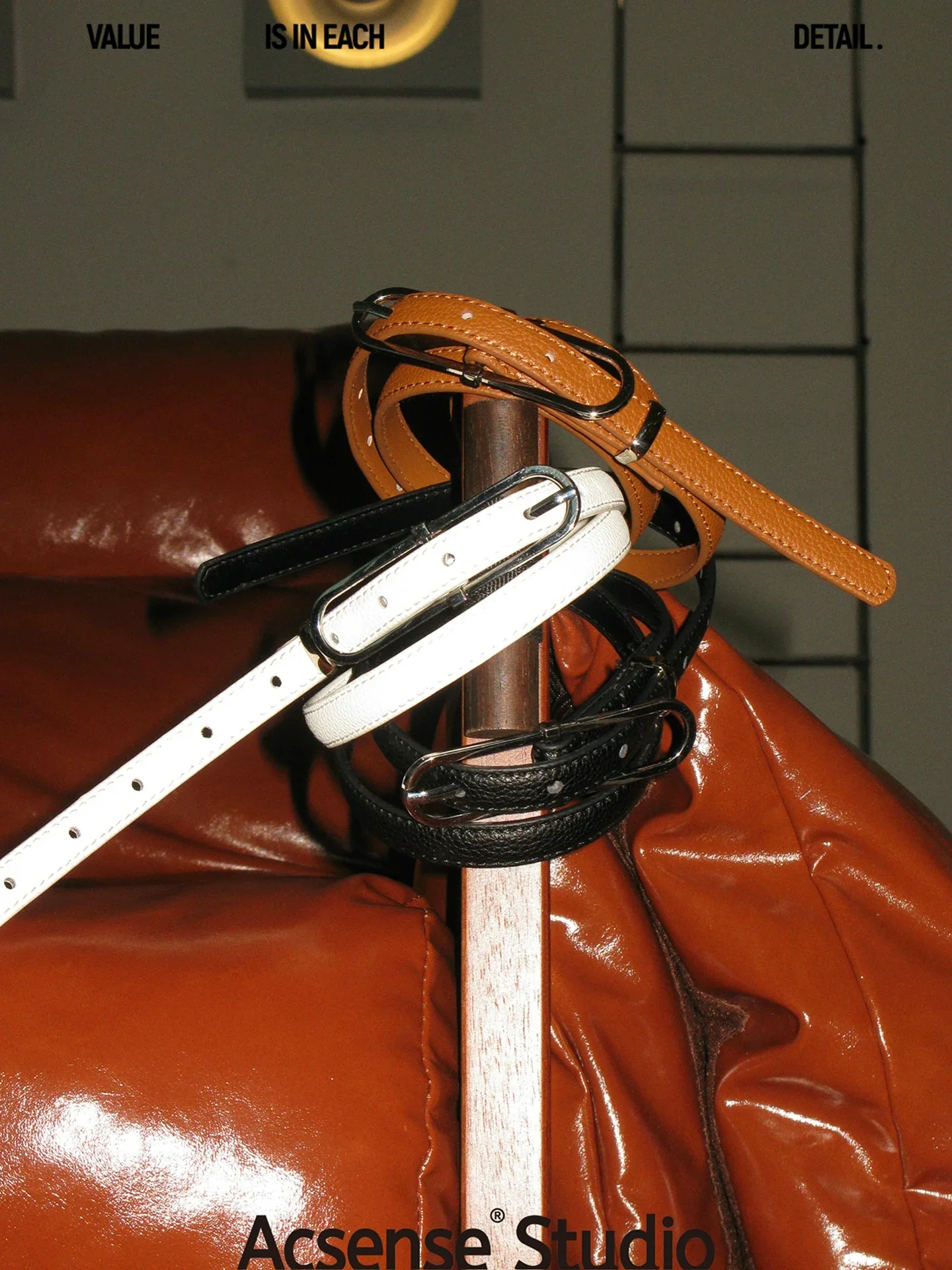 Pebbled Leather Pin-Buckle Belt - Image 2