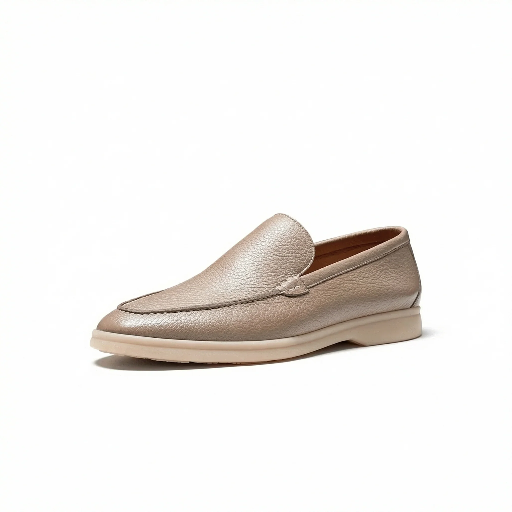 Pebbled Leather Slip-On Loafers - Image 3