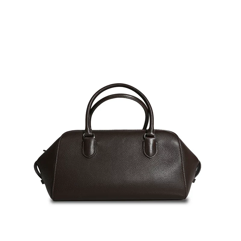 Pebbled Top-Grain Leather Boston Bowling Bag - Image 3