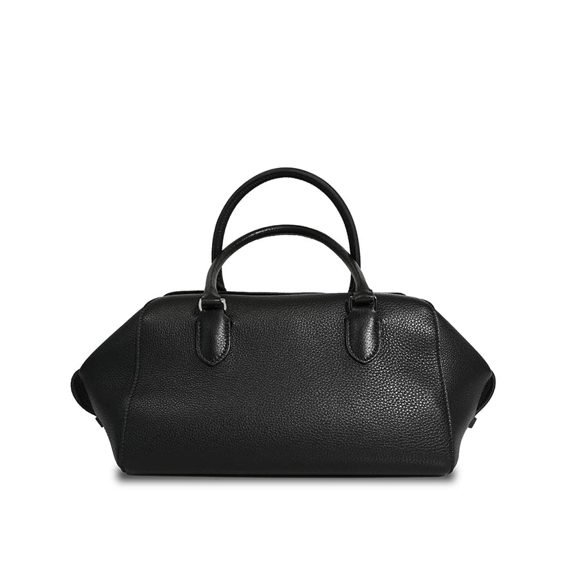 Pebbled Top-Grain Leather Boston Bowling Bag - Image 4