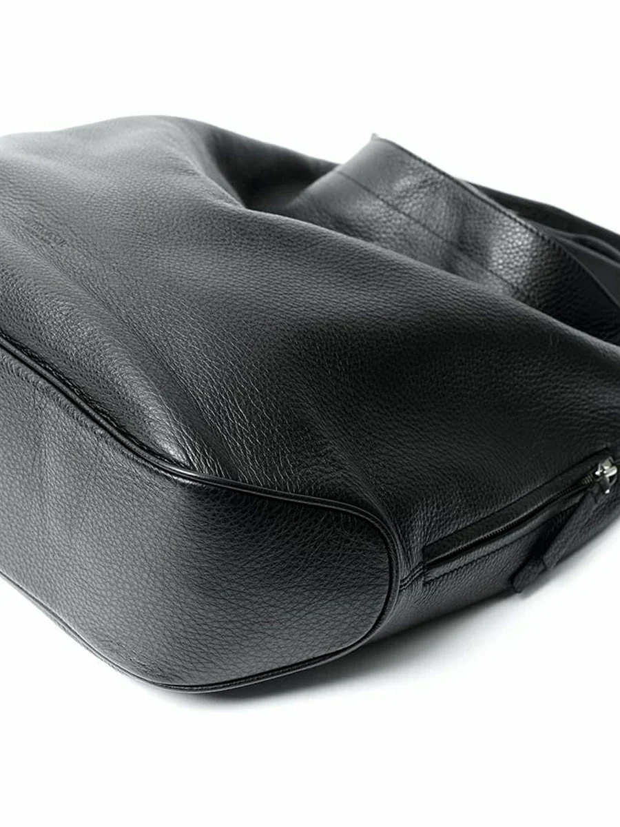 Pebbled Top-Grain Leather Hobo Bag - Image 5
