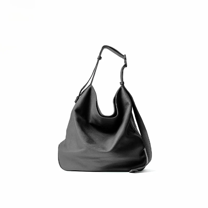 Pebbled Top-Grain Leather Hobo Bag - Image 6