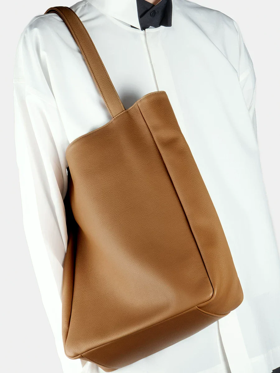 Pebbled Top-Grain Leather Vertical Tote - Image 2