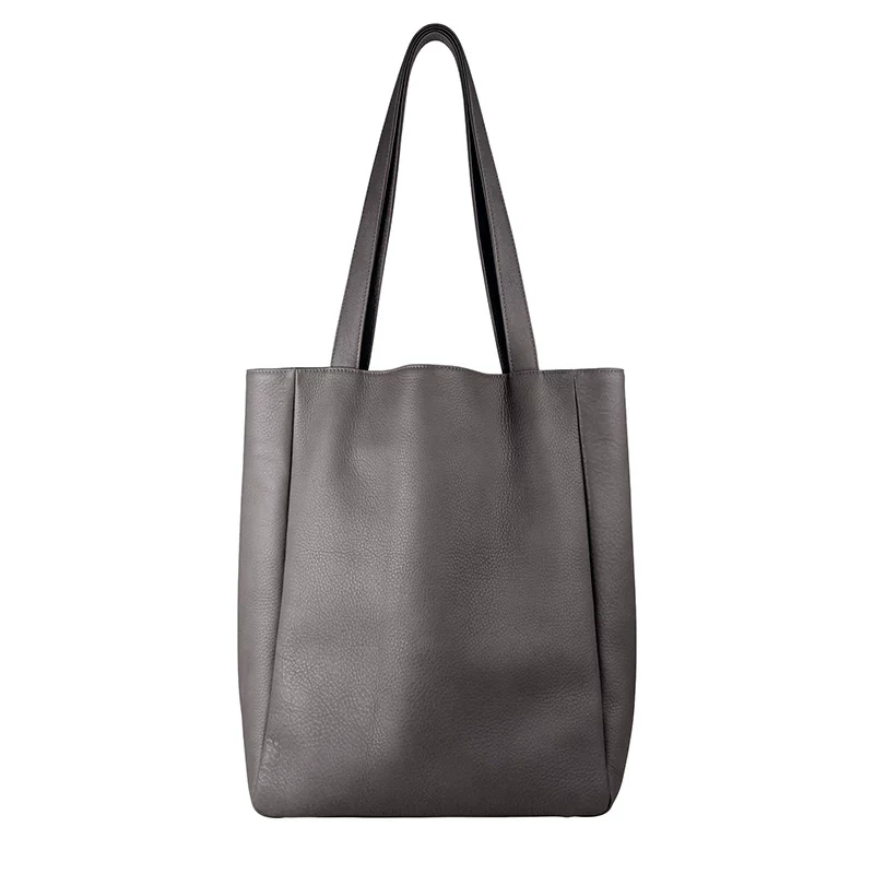 Pebbled Top-Grain Leather Vertical Tote - Image 6