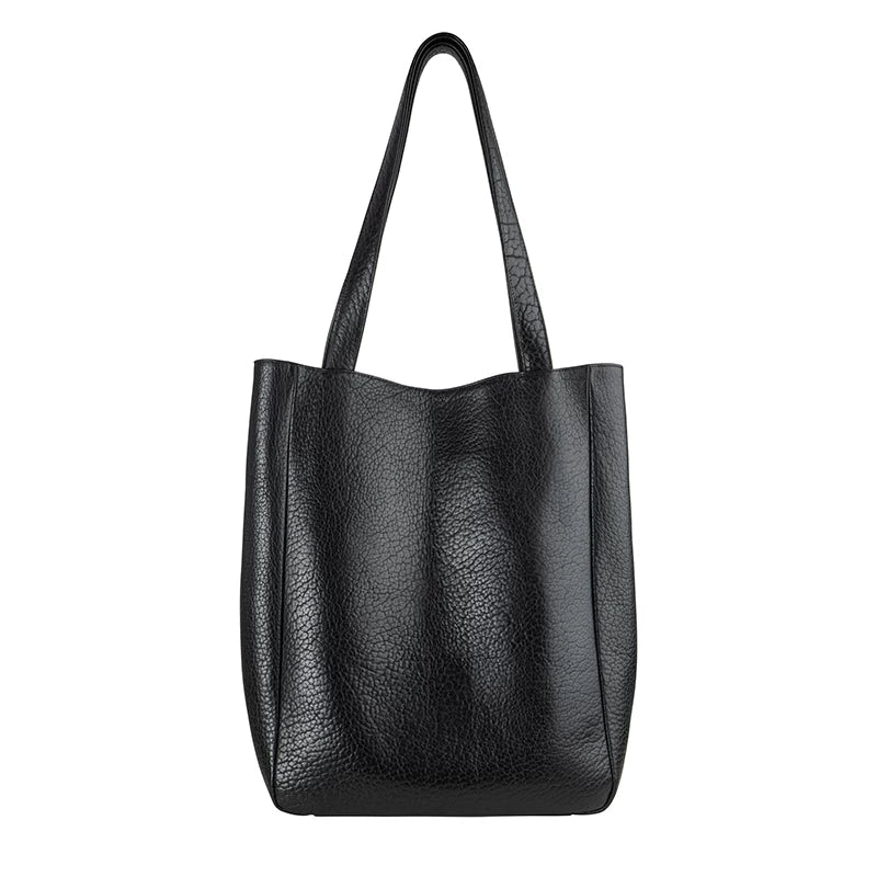 Pebbled Top-Grain Leather Vertical Tote - Image 8