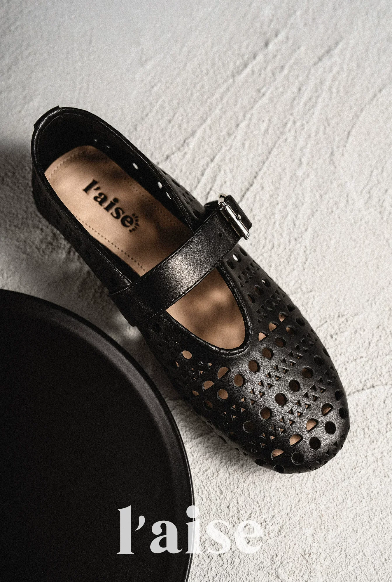Perforated Calfskin Mary Jane Flats - Image 6