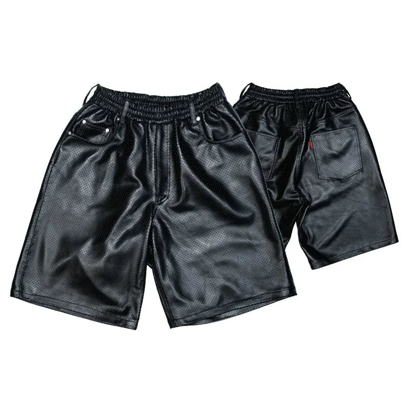 Perforated Leather Bermuda Shorts - Image 6
