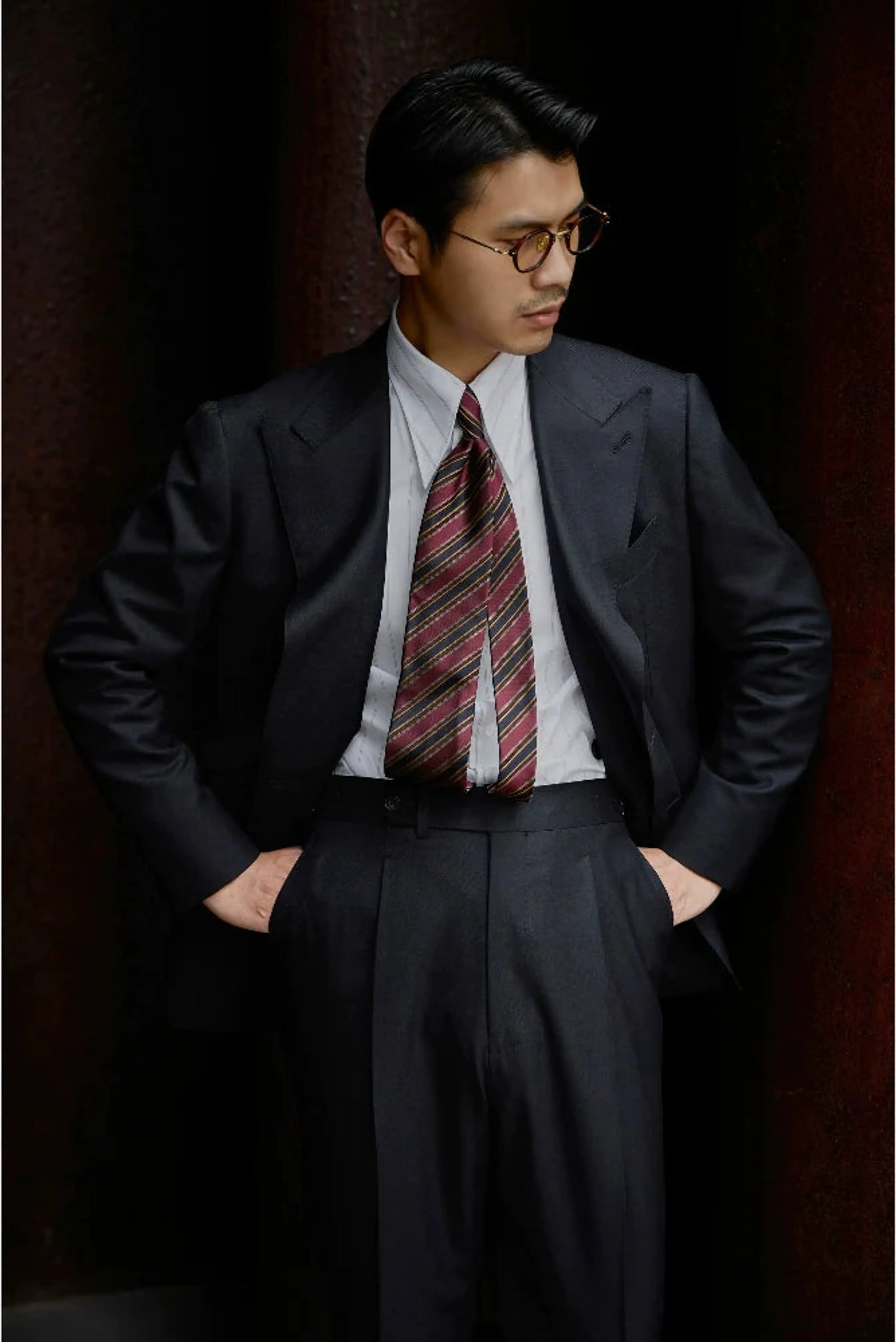 Phantom Blue Double-Breasted Wool-Silk Suit - Image 5