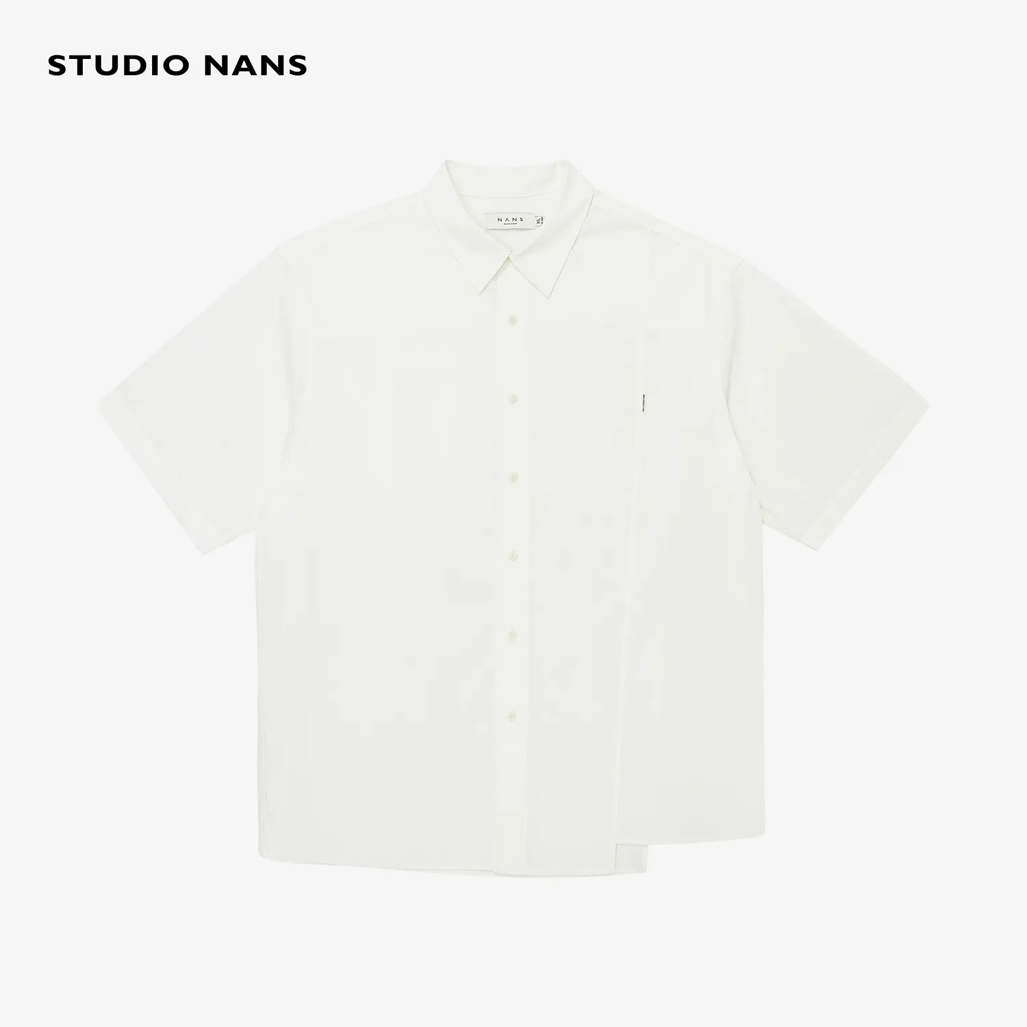 Pima Cotton Blend Narrow Square-Collar Shirt - Image 6