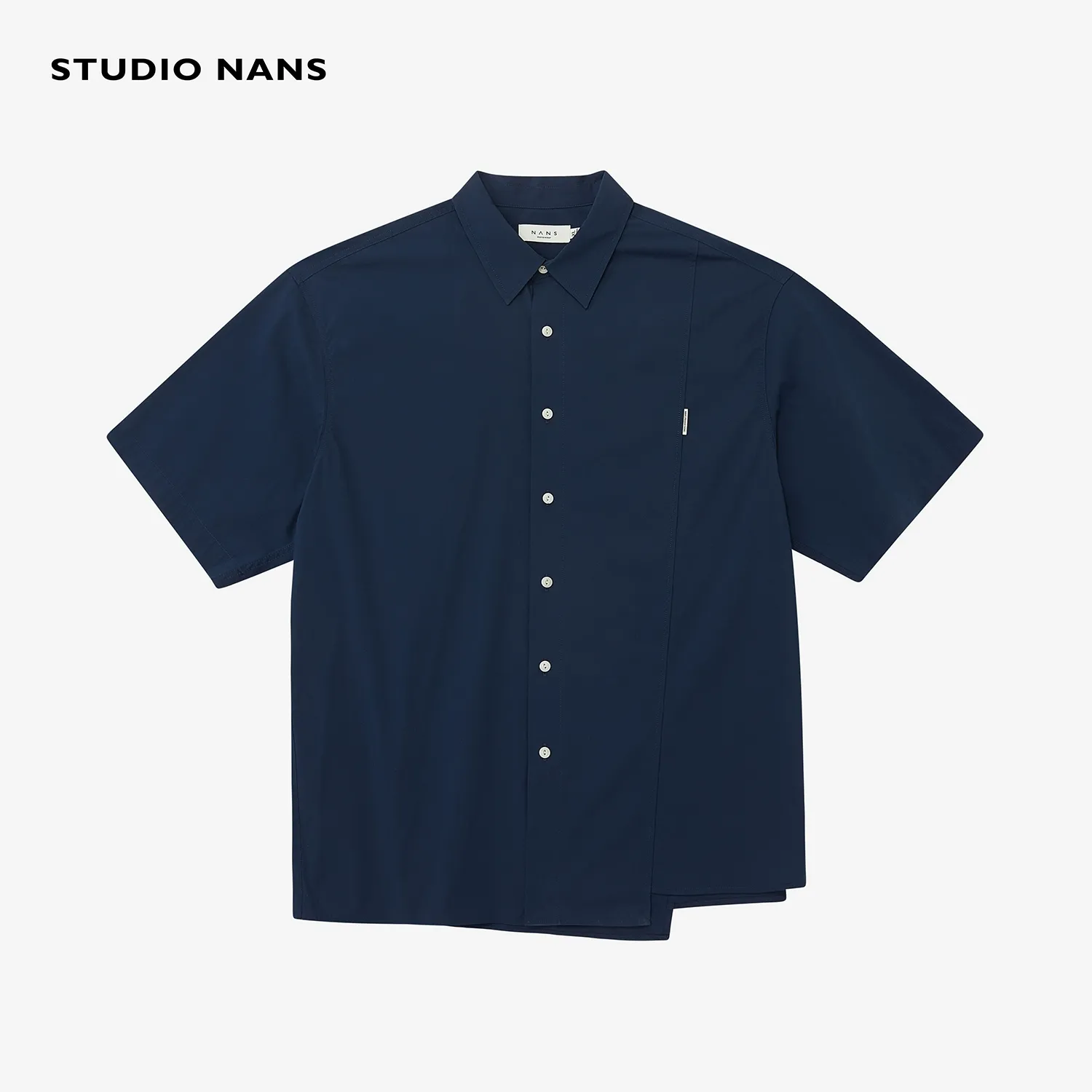 Pima Cotton Blend Narrow Square-Collar Shirt - Image 7