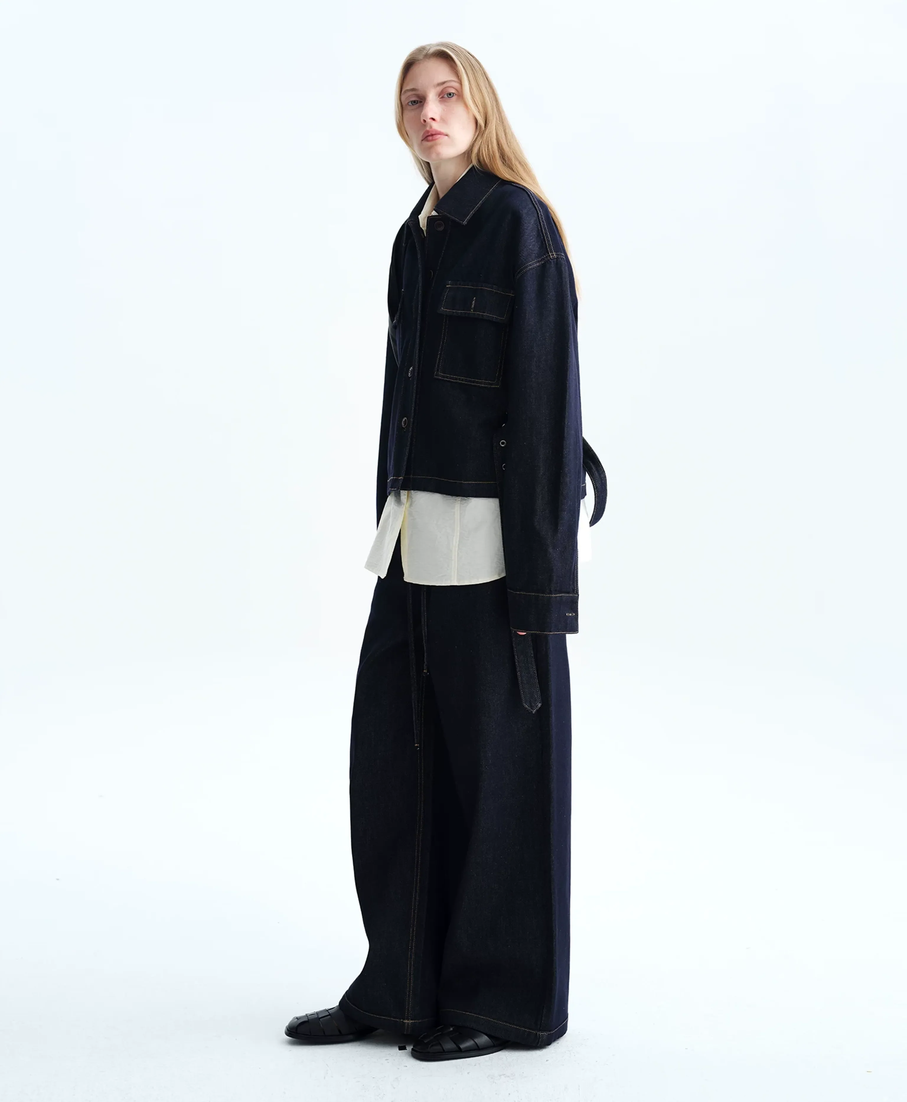 Pima Cotton Washed Drawstring Jeans - Image 7