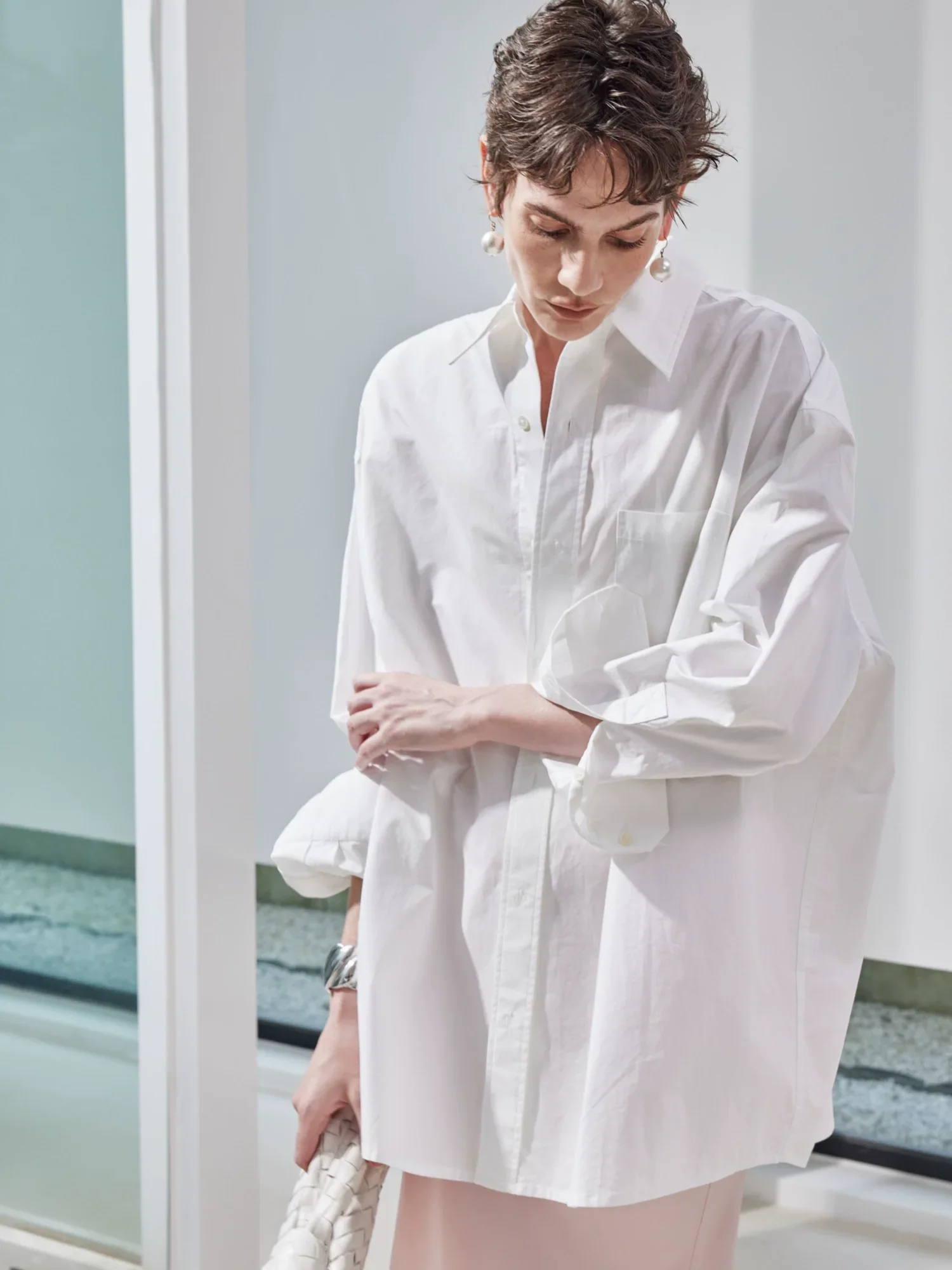 Pima Poplin Oversized Shirt