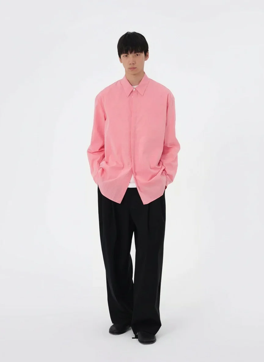 Pink Pima Cotton Long-Sleeve Shirt - Image 6