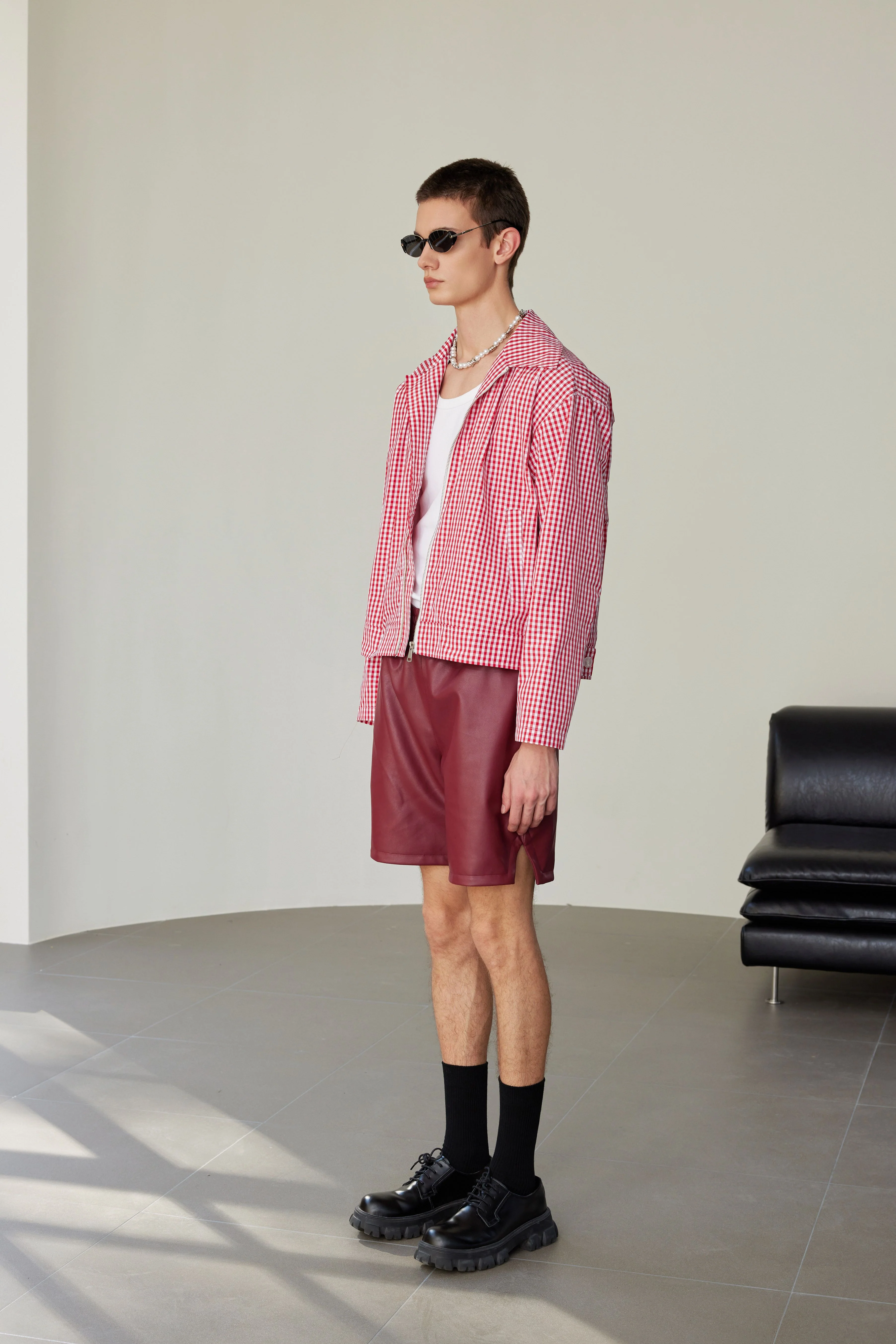 Pink Plaid Lapel Jacket - Image 6