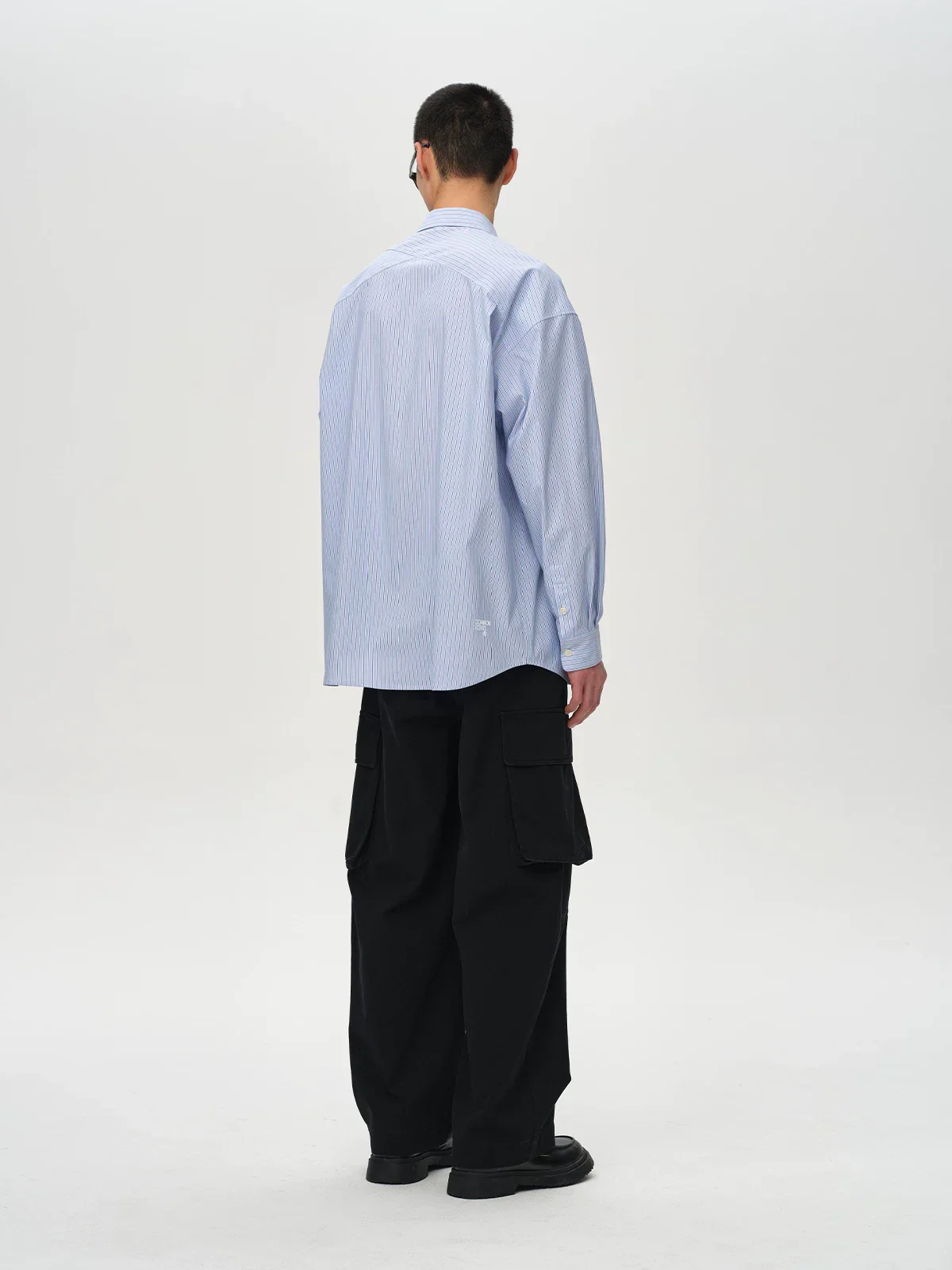 Pinstripe Cross-Yoke Oversized Shirt - Image 2