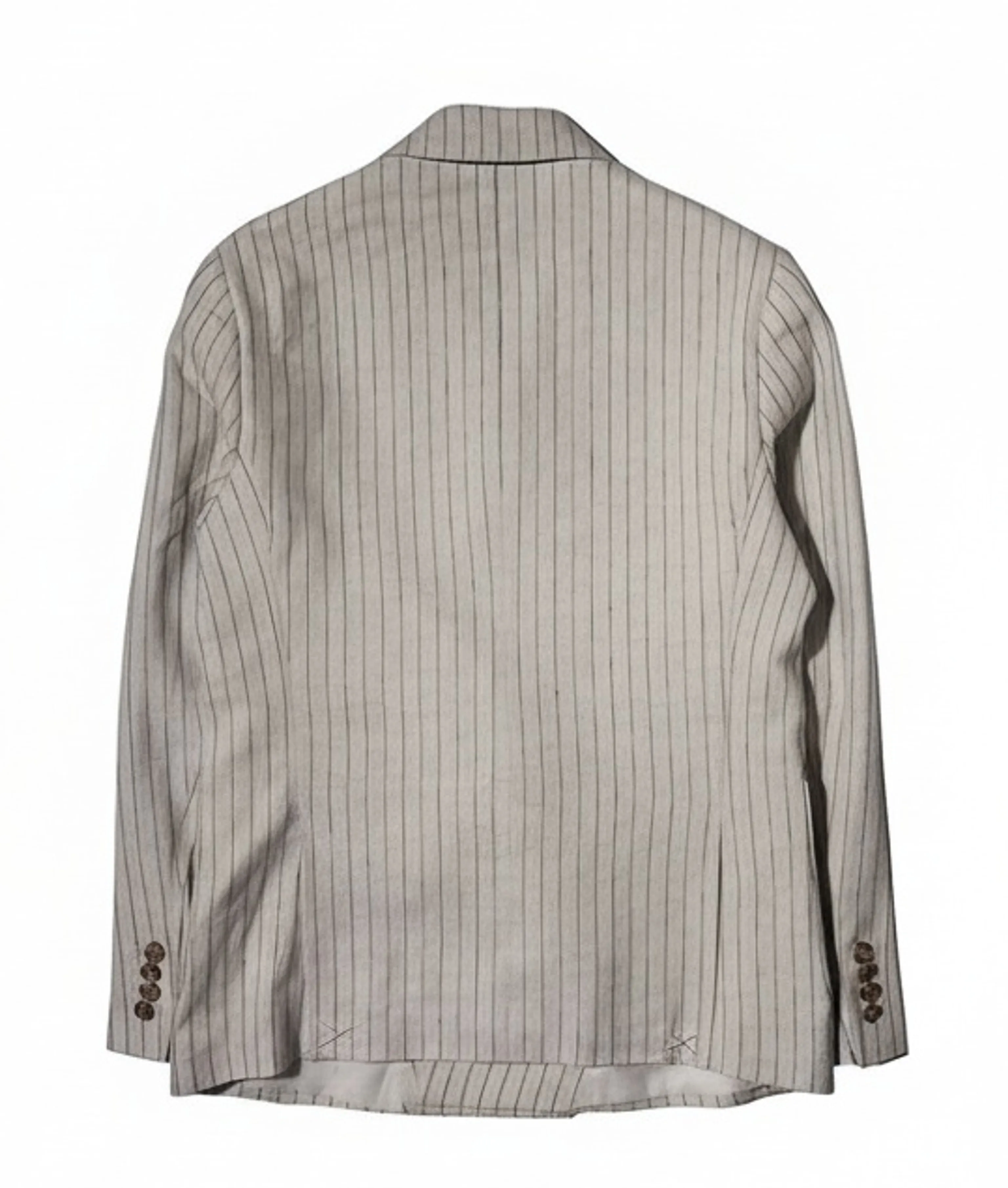 Pinstripe Double-Breasted Peak Lapel Blazer - Image 6