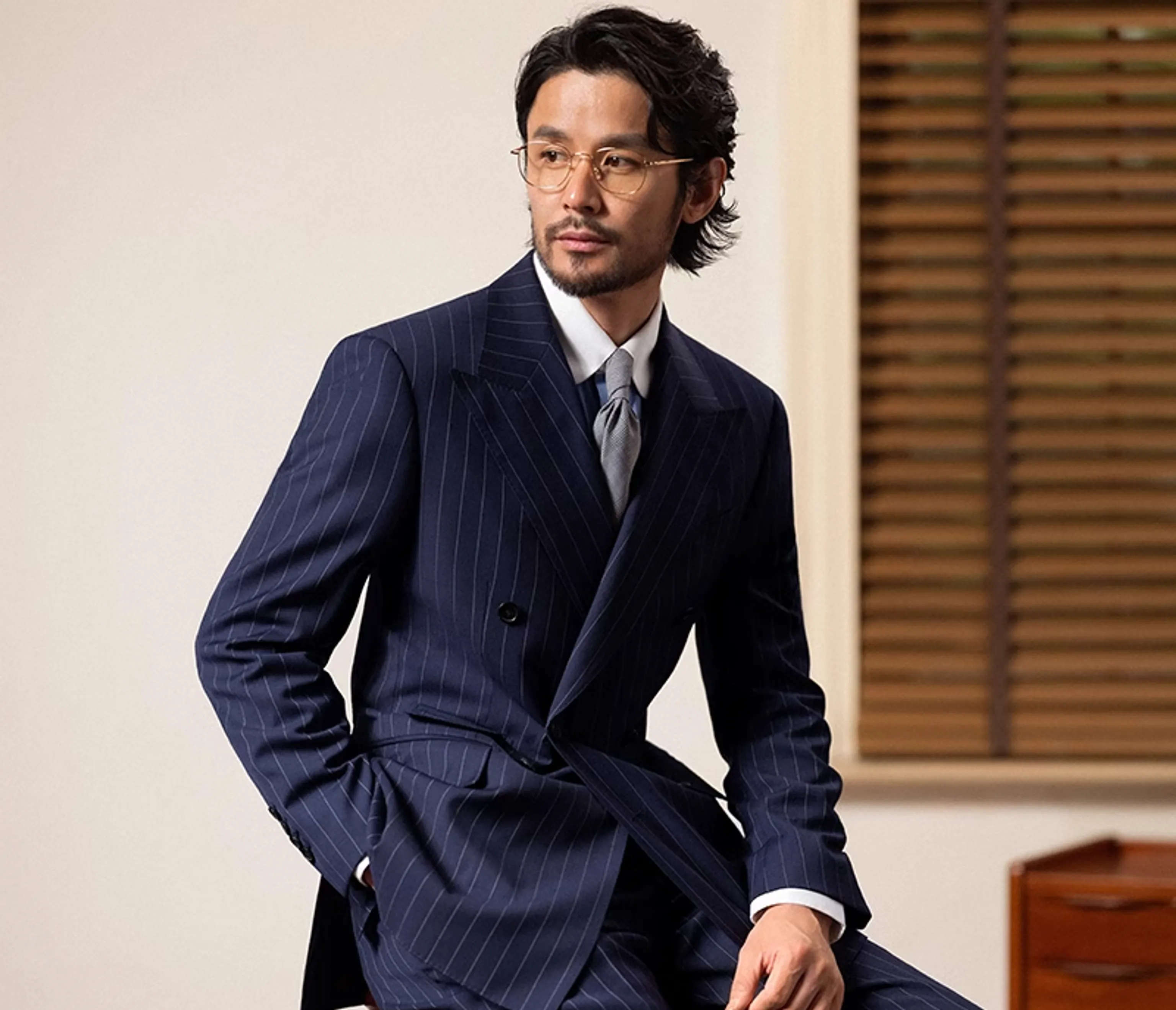 Pinstripe Double-Breasted Suit - Image 10