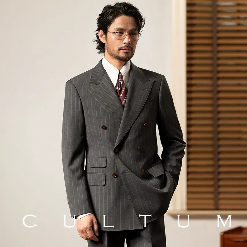 Pinstripe Double-Breasted Suit - Image 4