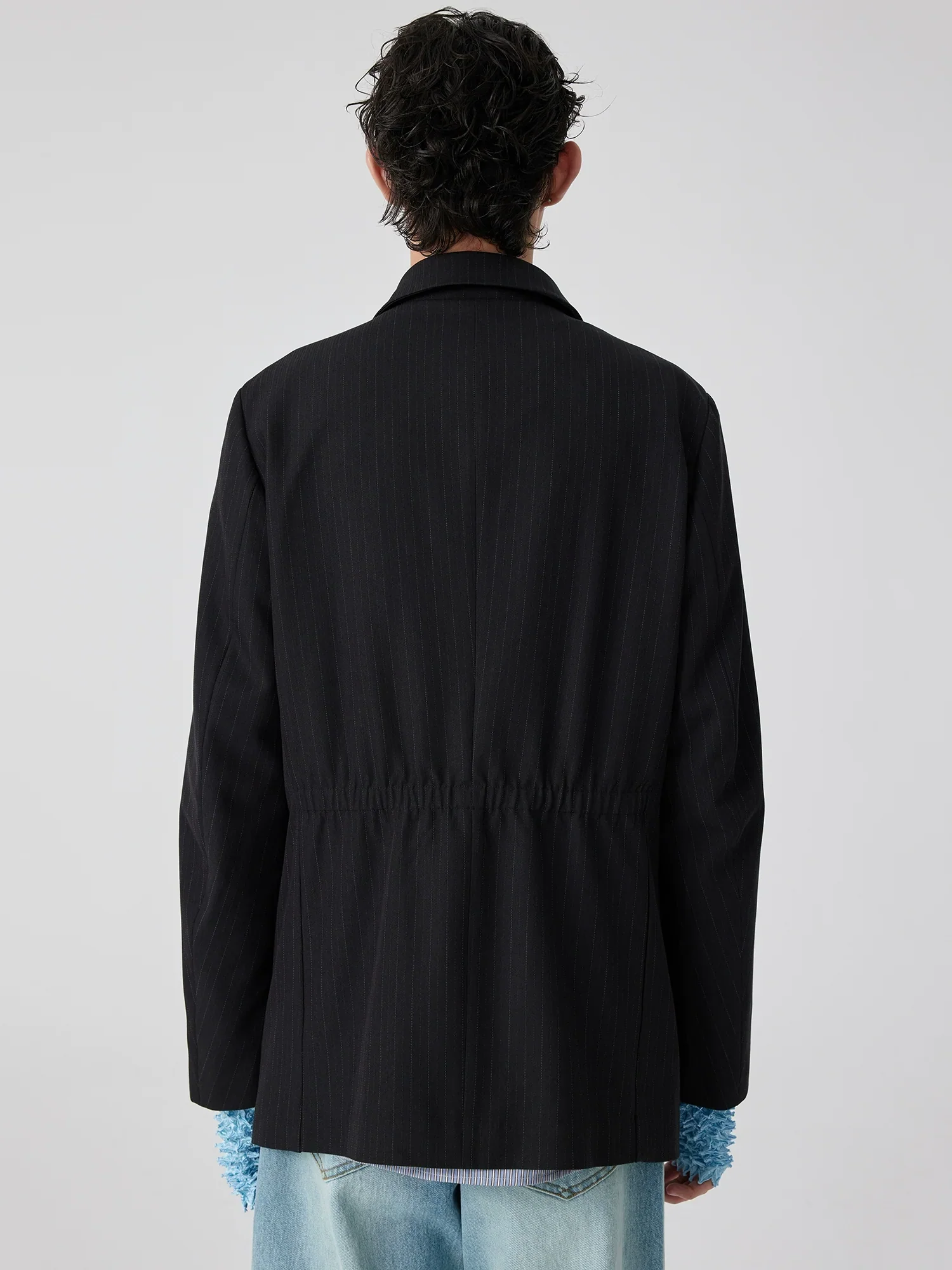 Pinstripe Half-Zip Blazer - Image 3