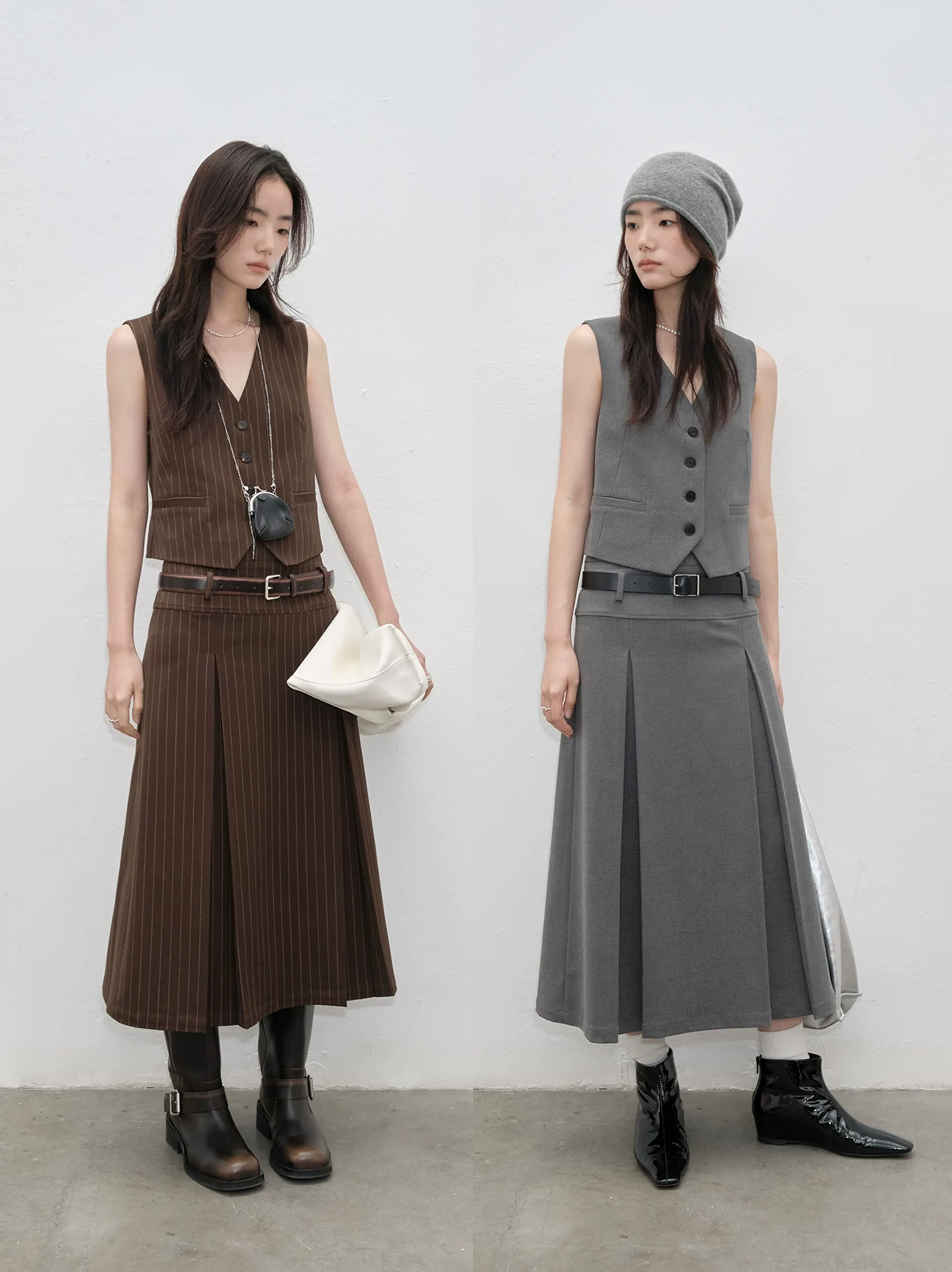 Pinstripe Vest and Skirt Set - Image 8