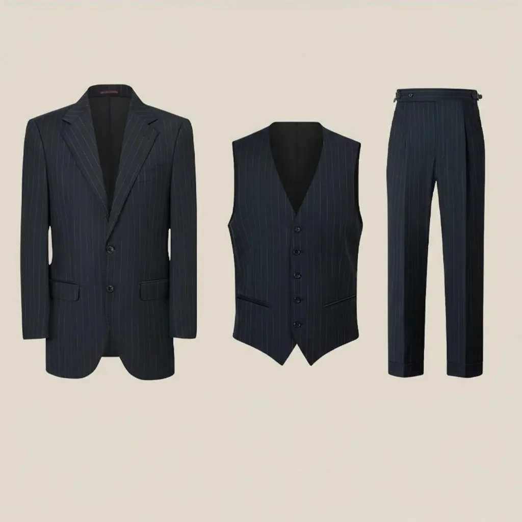 Pinstripe Wool Suit - Image 7
