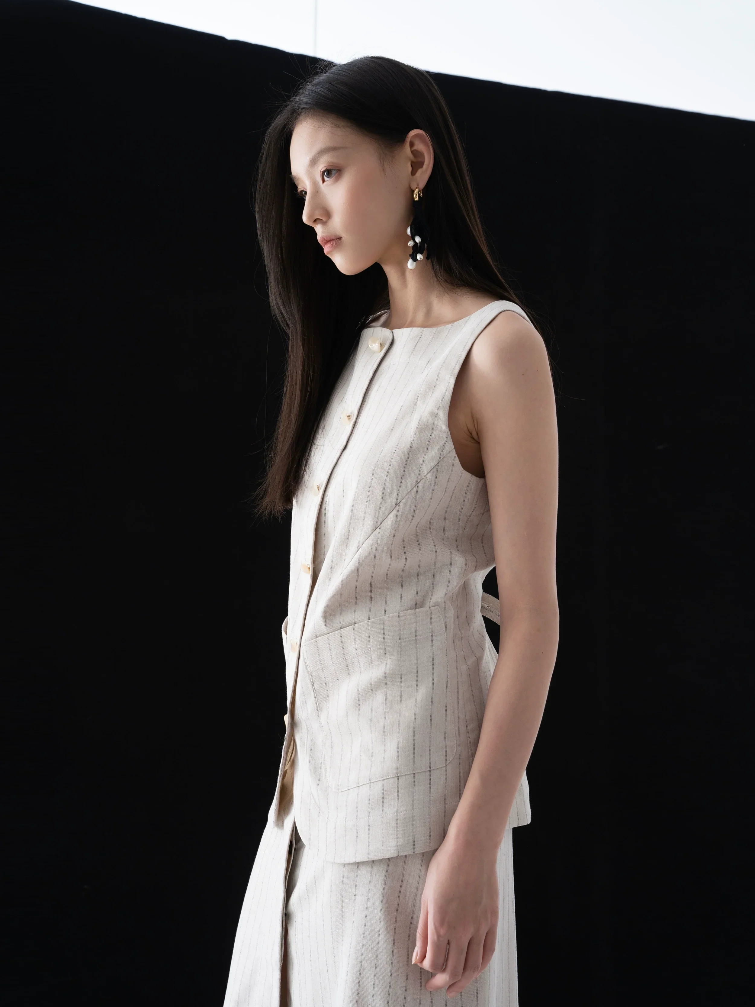 Pinstriped Vest and Skirt Set - Image 4
