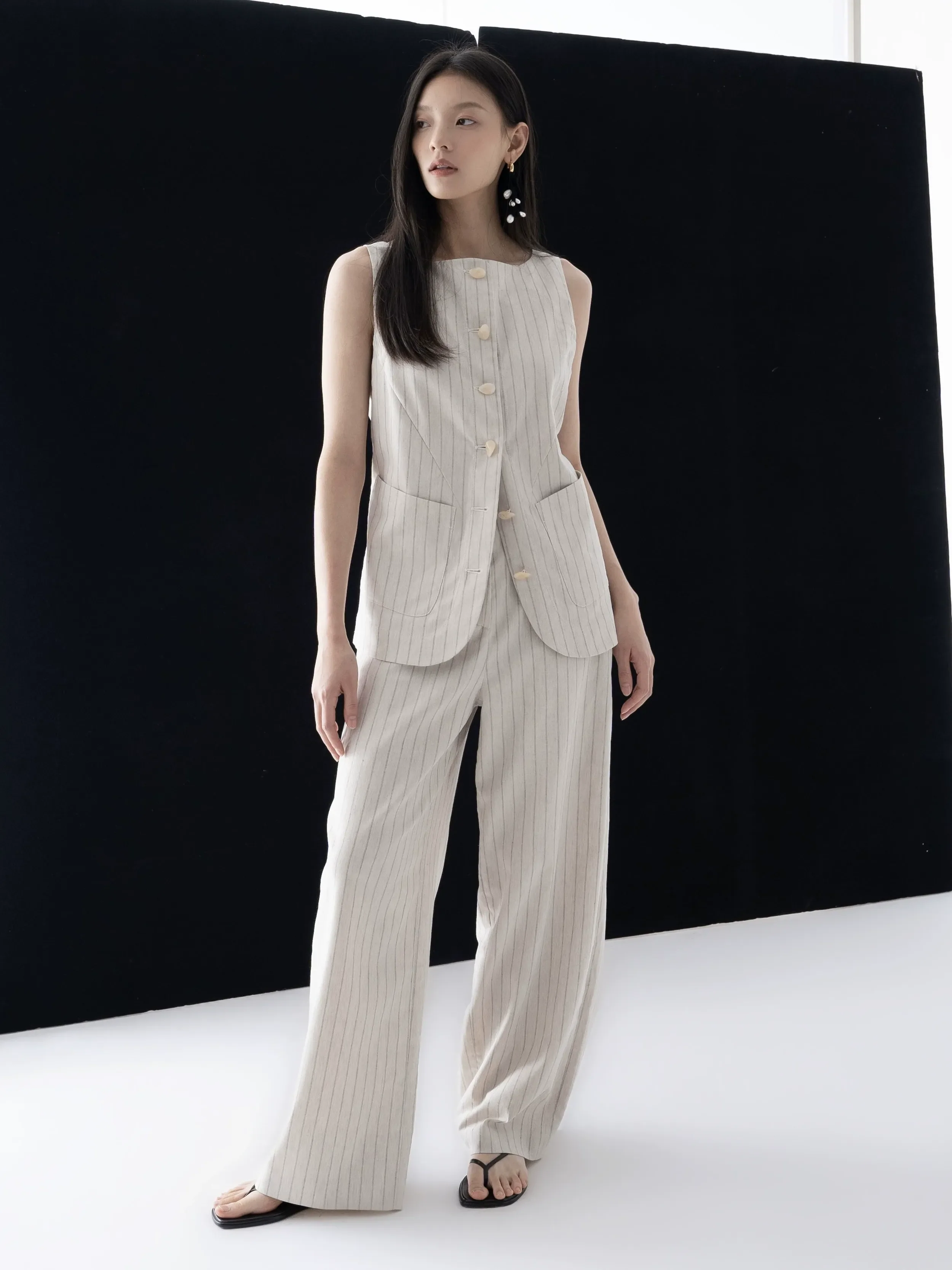 Pinstriped Vest and Skirt Set - Image 5