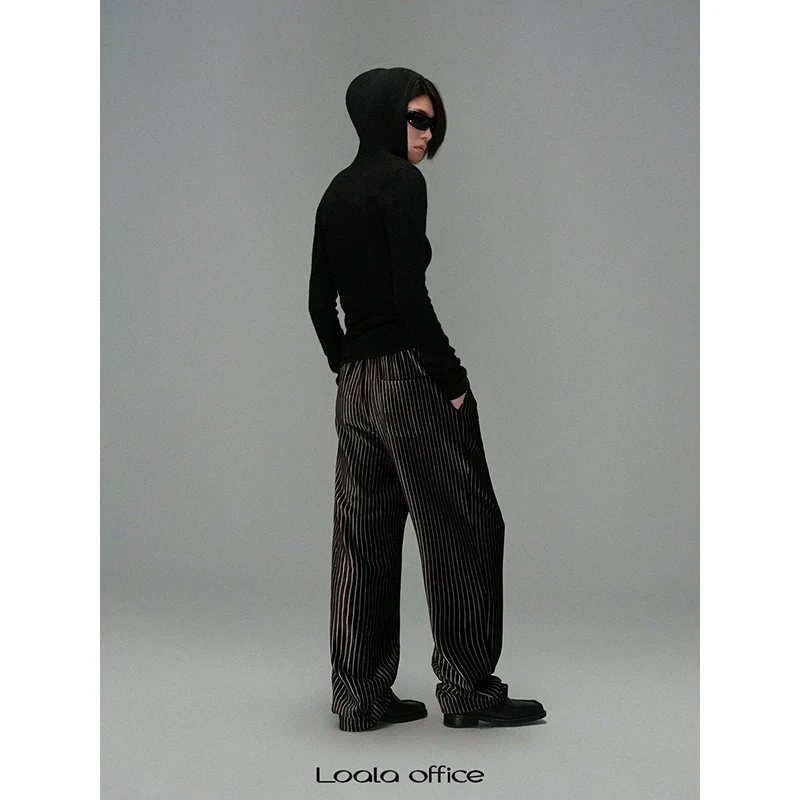 Pinstriped Wide-Leg Trousers - Image 2