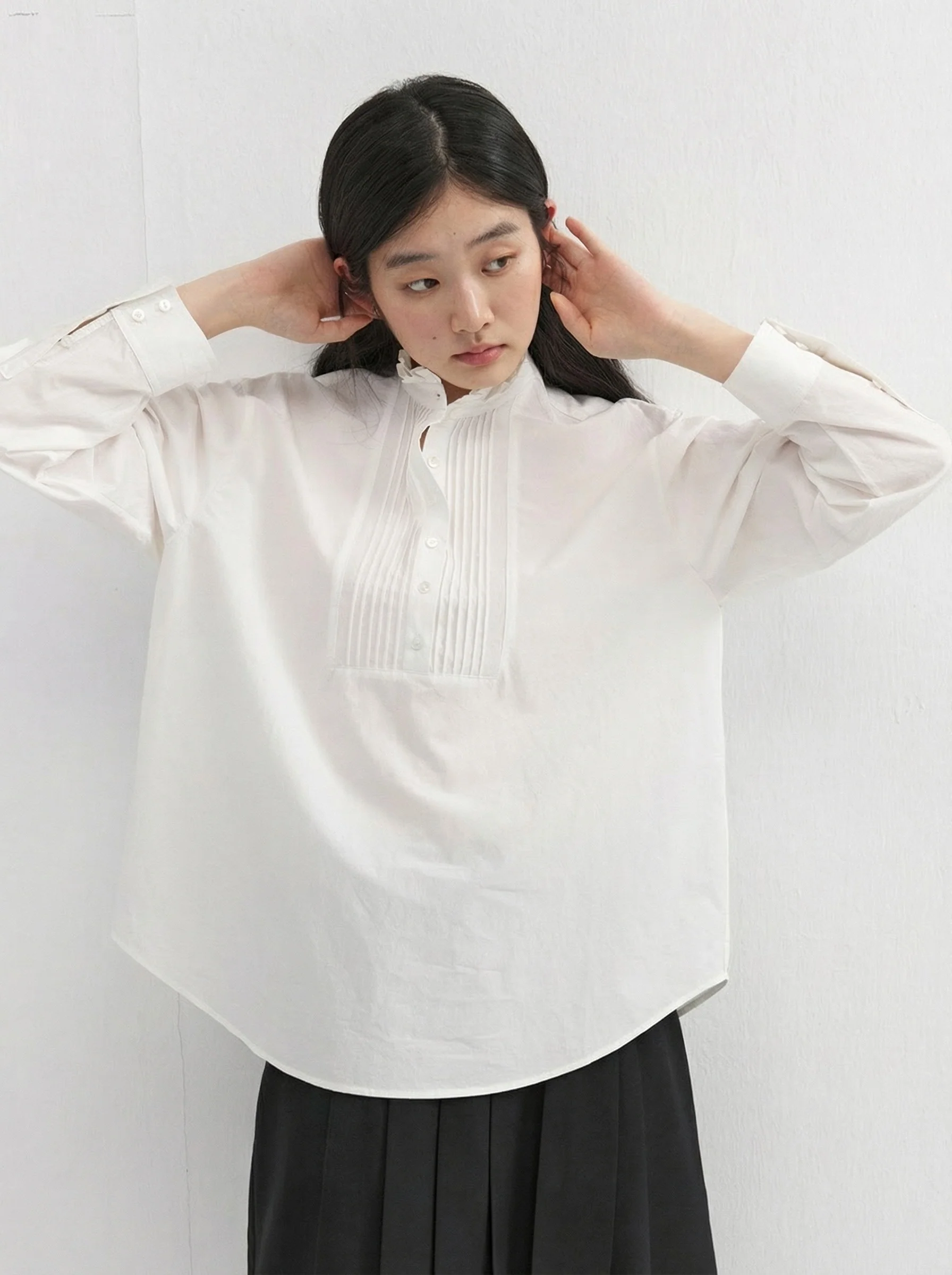 Pintuck Bib Blouse - Image 5