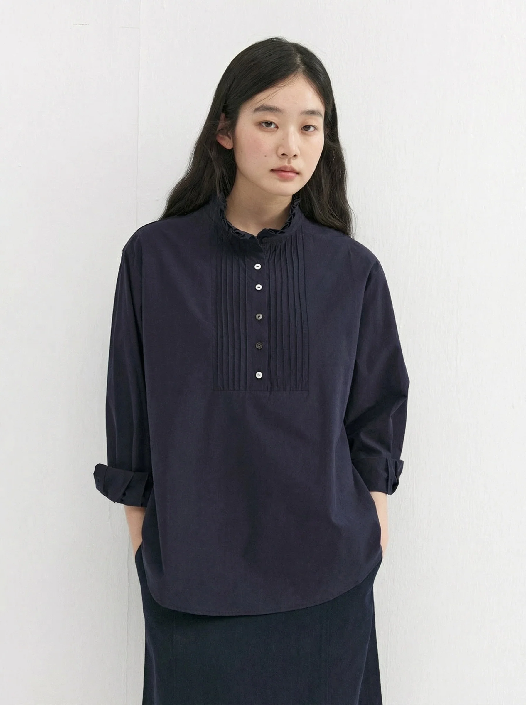 Pintuck Bib Blouse - Image 6