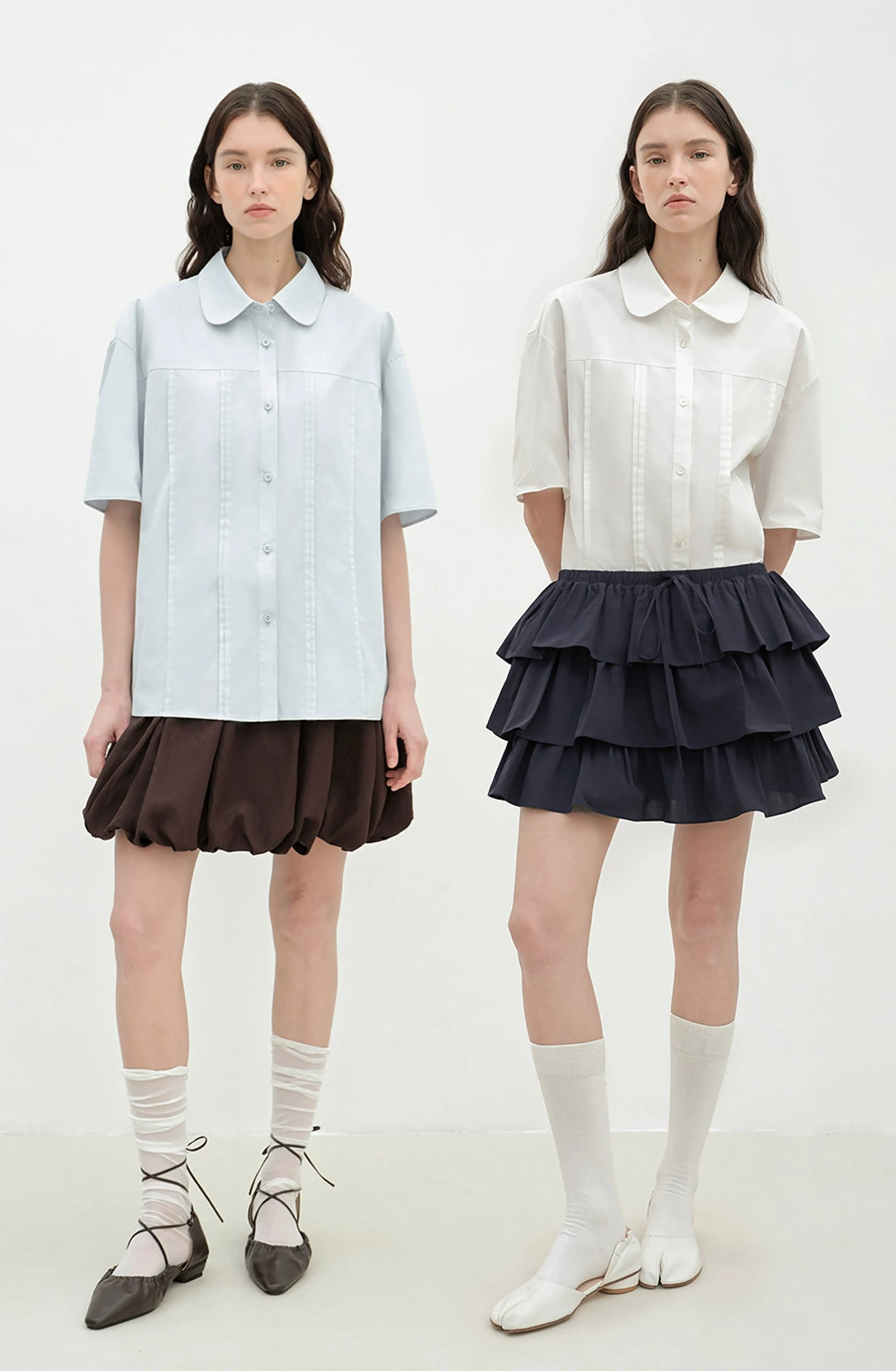 Pintuck Peter Pan Cotton Shirt - Image 3