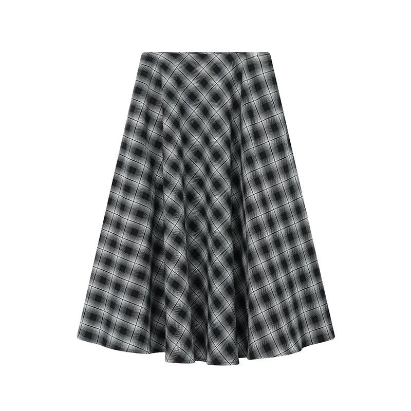 Plaid A-Line Midi Skirt - Image 5