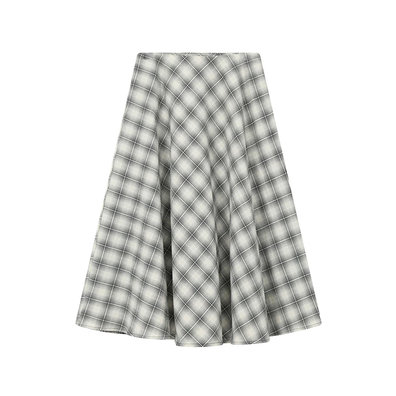 Plaid A-Line Midi Skirt - Image 6