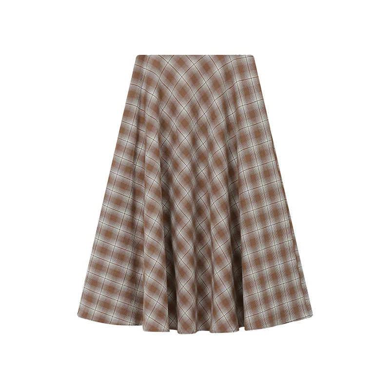 Plaid A-Line Midi Skirt - Image 7