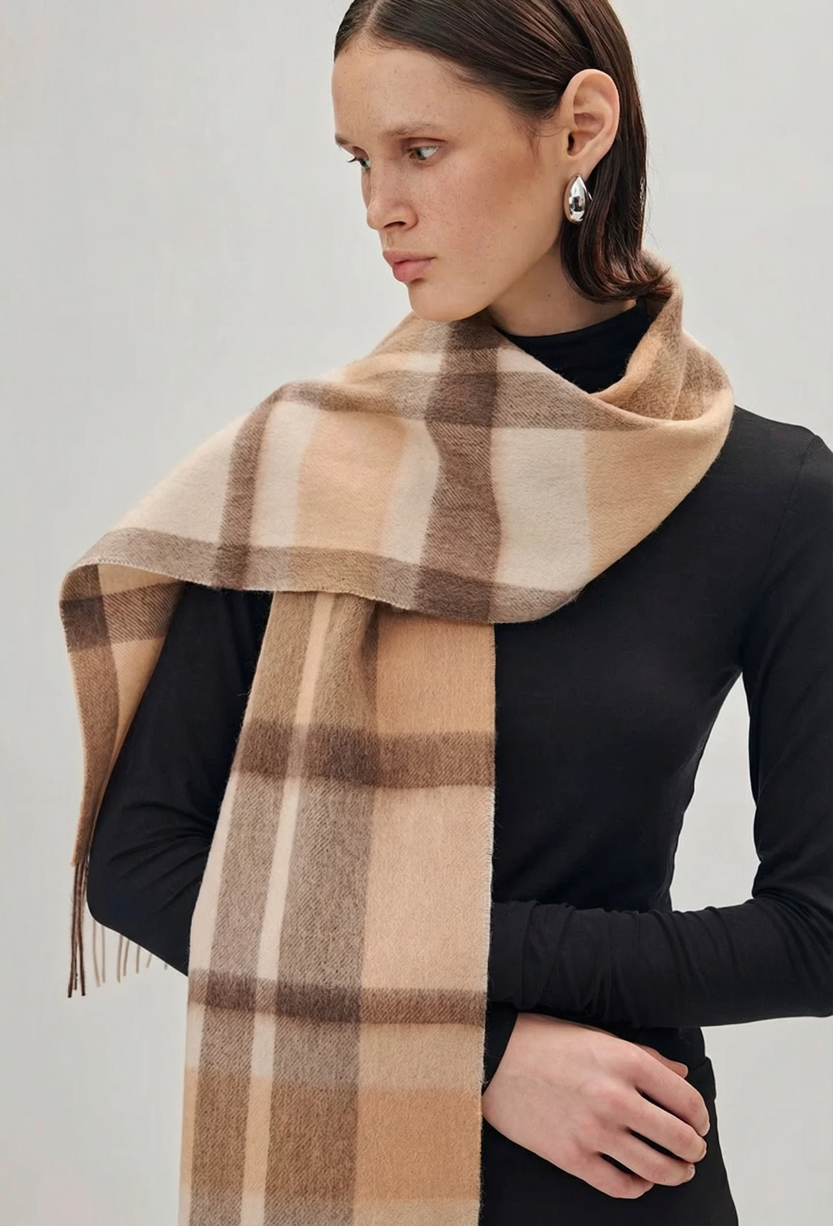 Plaid Fringe Scarf - Image 3
