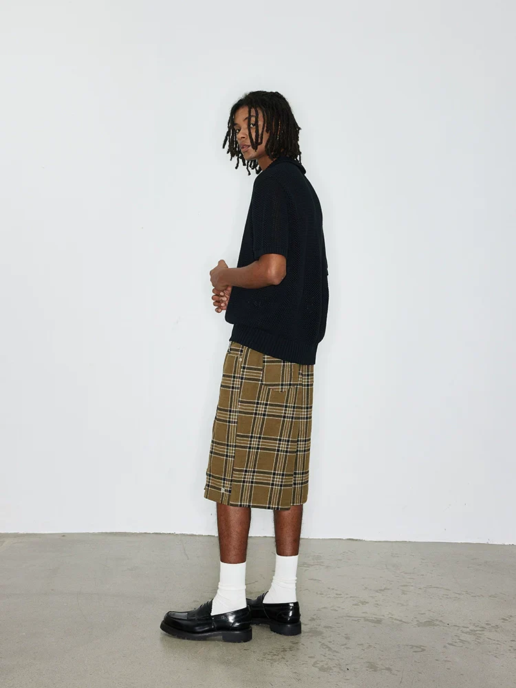 Plaid Knee-Length Shorts - Image 3